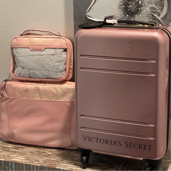 NEW Victoria's Secret SUNSET OMBRE Hardside SUITCASE BUNDLE - Picture 7 of 16